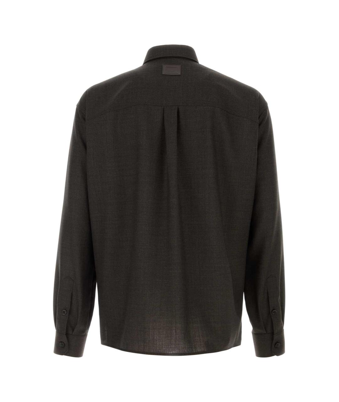 DOLCE&GABBANA Антрацитовая шерстяная кэжуал рубашка, фото 2