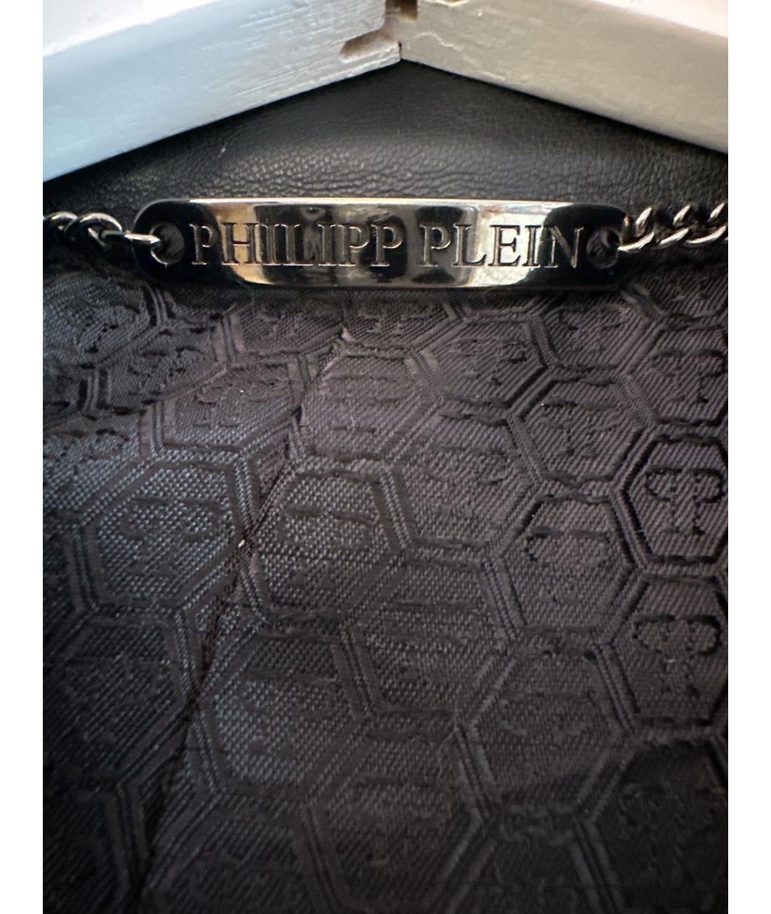 PHILIPP PLEIN Черное шерстяное пальто, фото 4