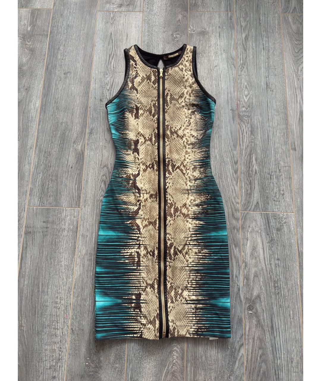 ROBERTO CAVALLI Мульти вискозное коктейльное платье, фото 9