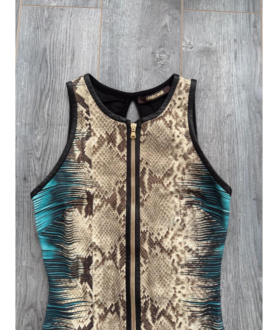 ROBERTO CAVALLI Мульти вискозное коктейльное платье, фото 4