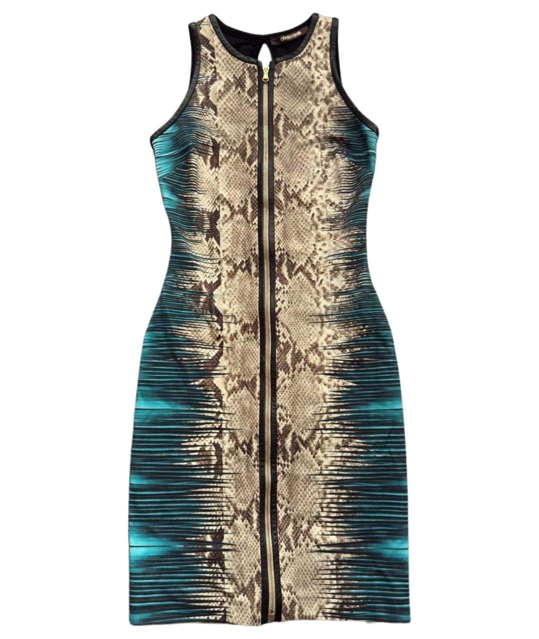 ROBERTO CAVALLI Мульти вискозное коктейльное платье, фото 1