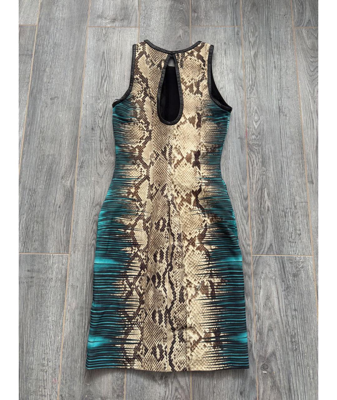 ROBERTO CAVALLI Мульти вискозное коктейльное платье, фото 5