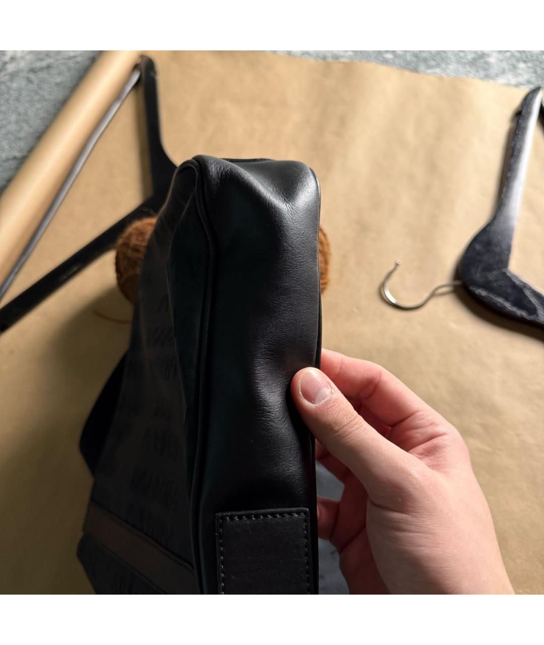 ARMANI COLLEZIONI Черная кожаная сумка на плечо, фото 7