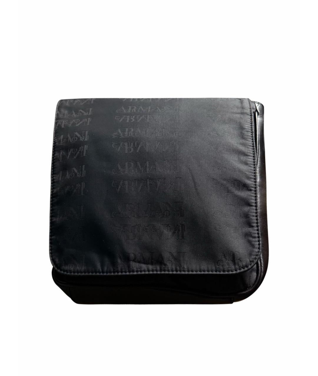 ARMANI COLLEZIONI Черная кожаная сумка на плечо, фото 1