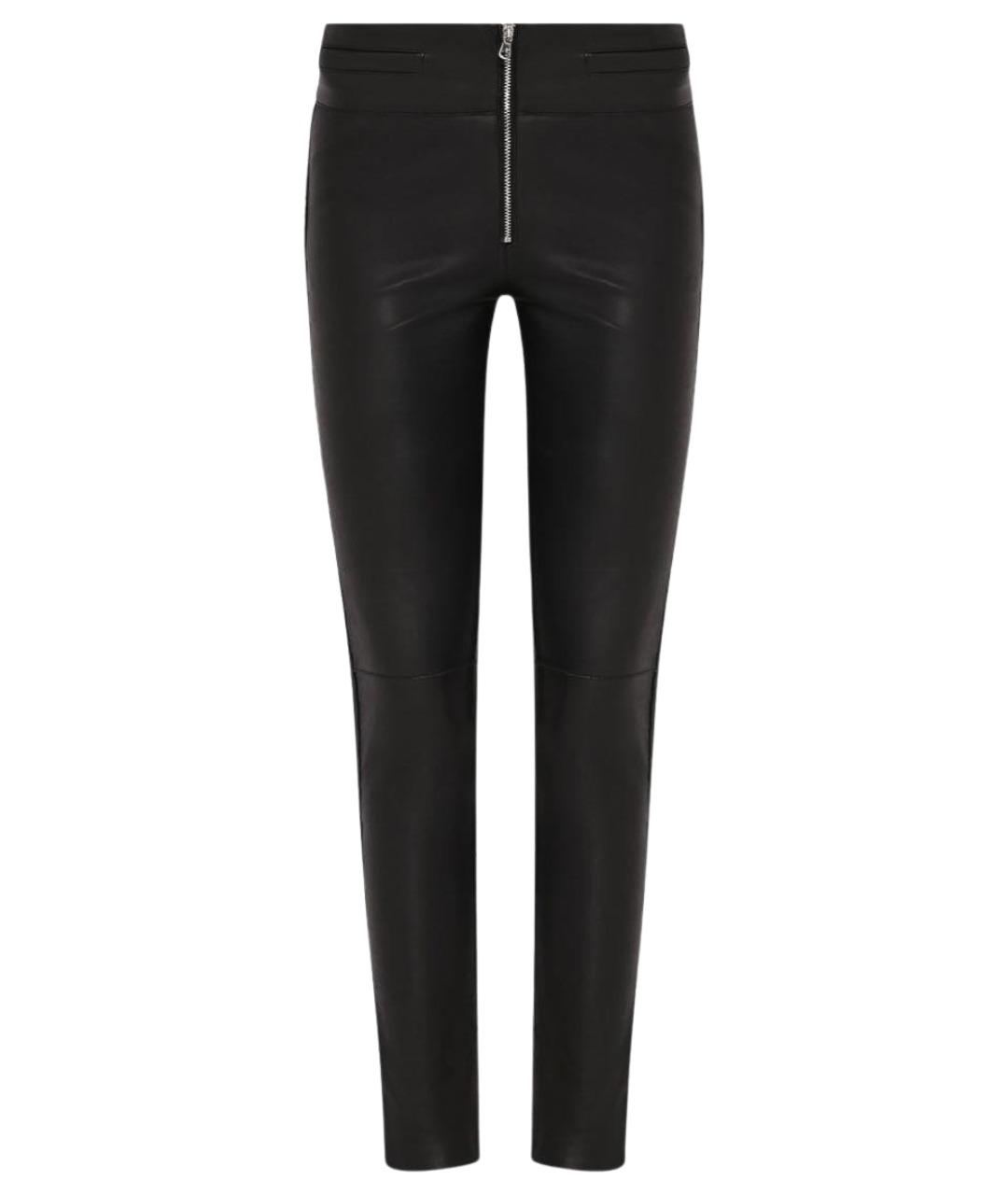 EMPORIO ARMANI Черные кожаные леггинсы и велосипедки, фото 1