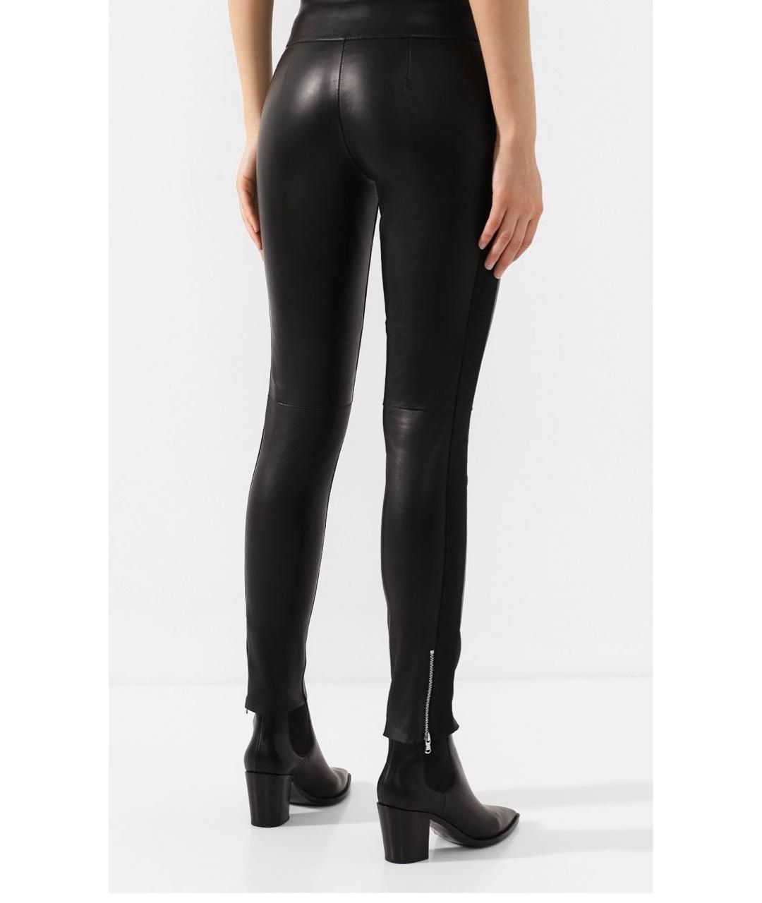 EMPORIO ARMANI Черные кожаные леггинсы и велосипедки, фото 4