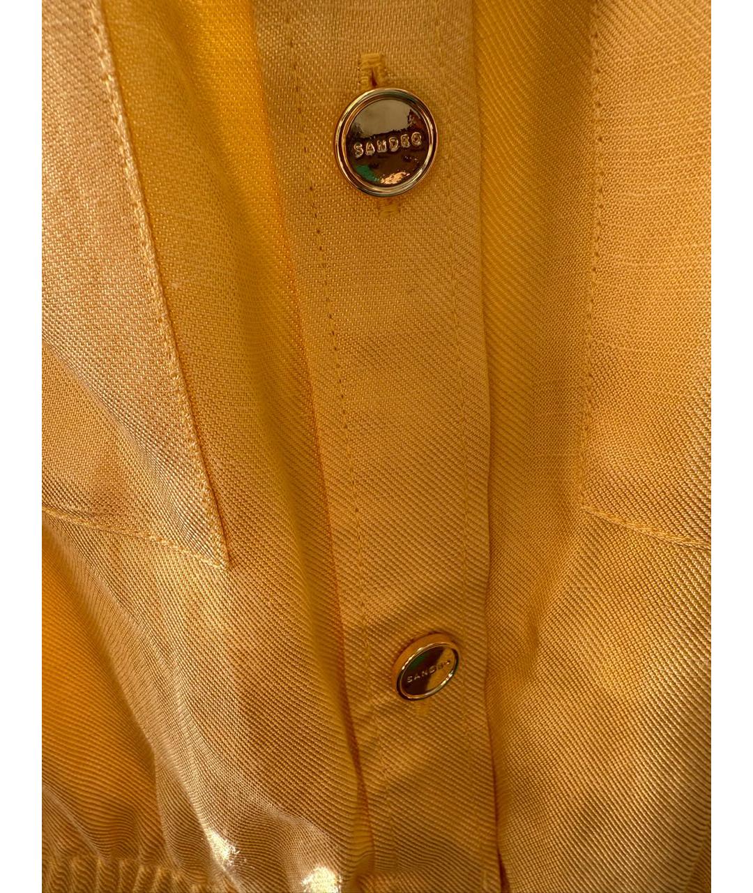 SANDRO Желтое льняное повседневное платье, фото 4