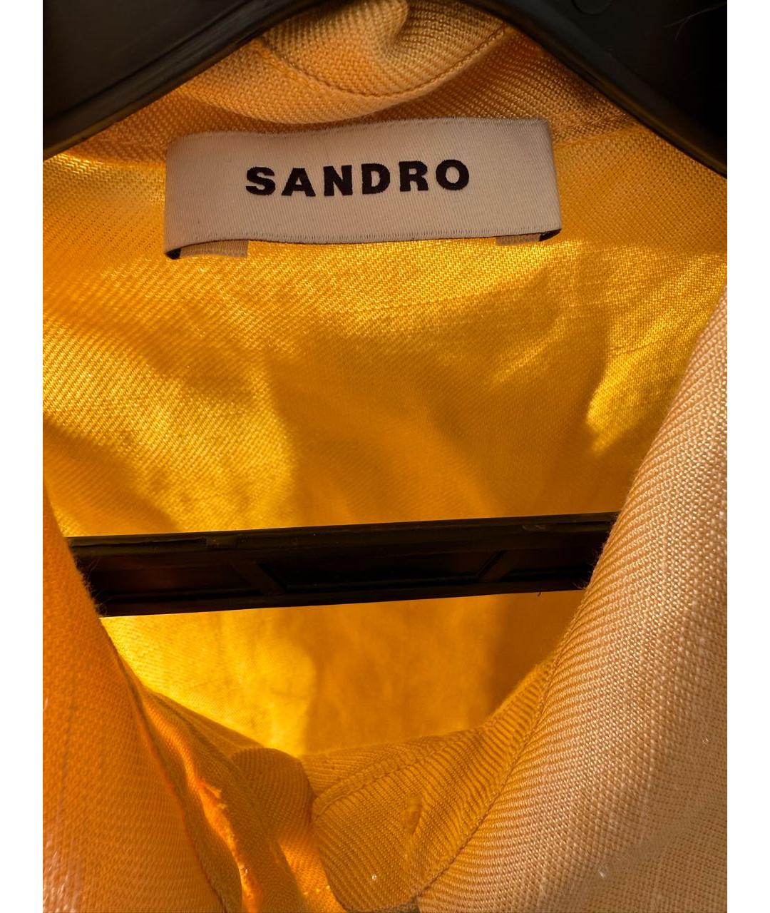 SANDRO Желтое льняное повседневное платье, фото 3