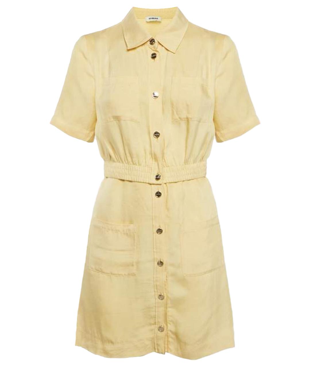 SANDRO Желтое льняное повседневное платье, фото 1