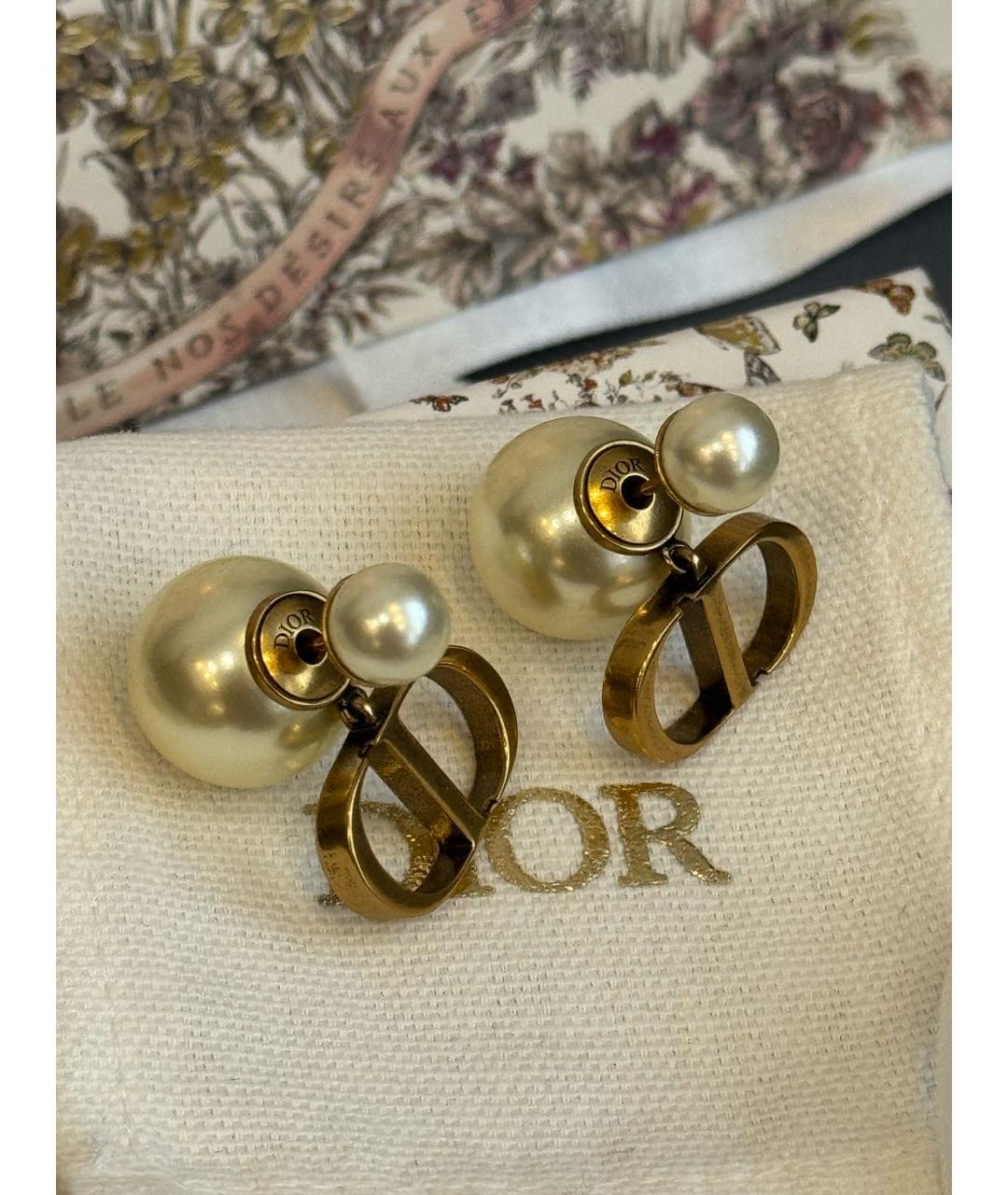 CHRISTIAN DIOR Золотые серьги из желтого золота, фото 3