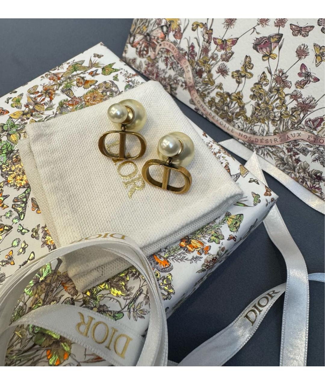 CHRISTIAN DIOR Золотые серьги из желтого золота, фото 2