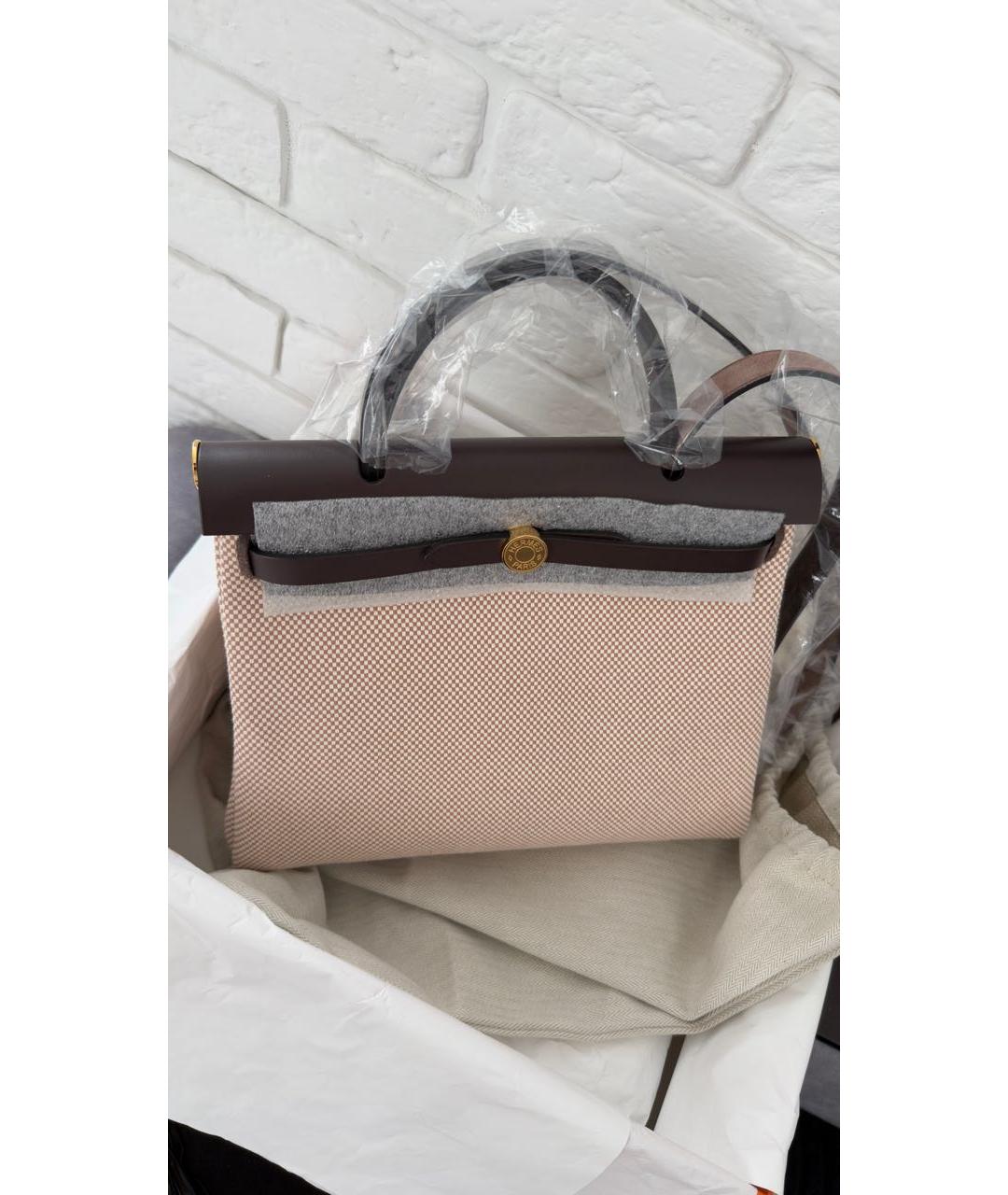 HERMES Бежевая кожаная сумка через плечо, фото 3