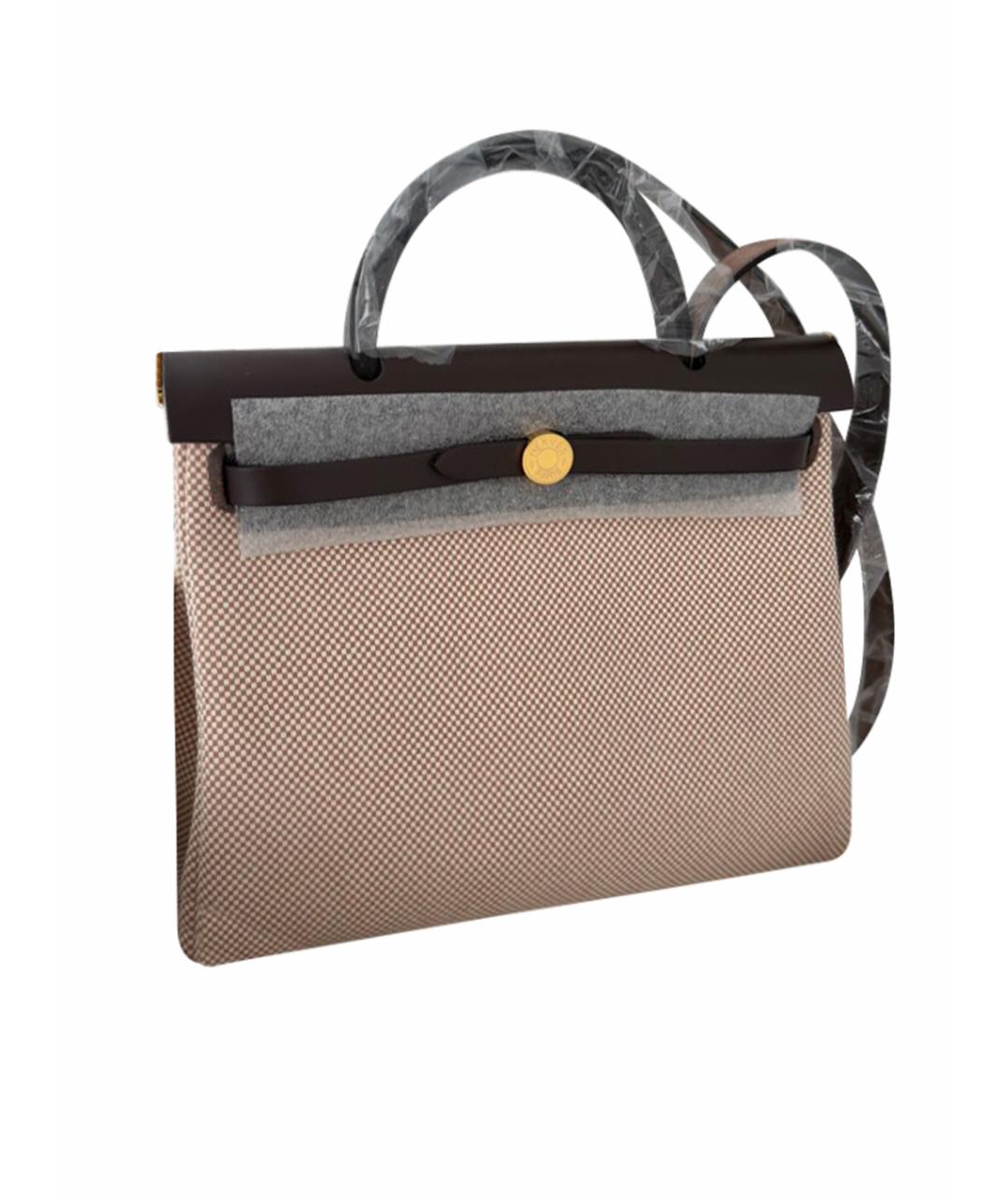 HERMES Бежевая кожаная сумка через плечо, фото 1