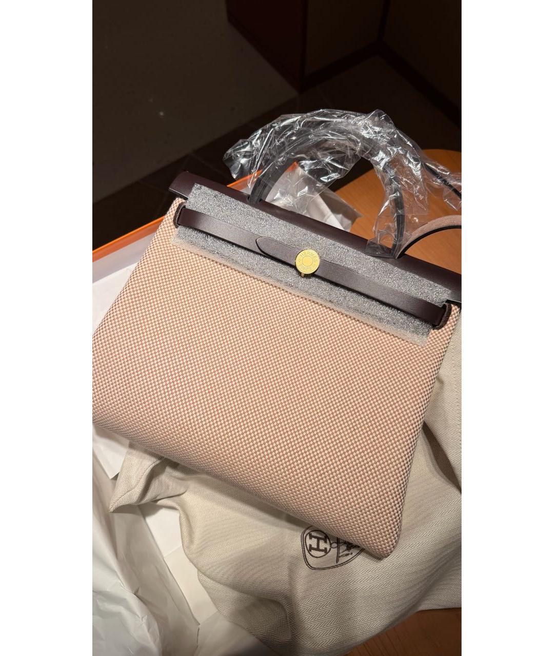HERMES Бежевая кожаная сумка через плечо, фото 2