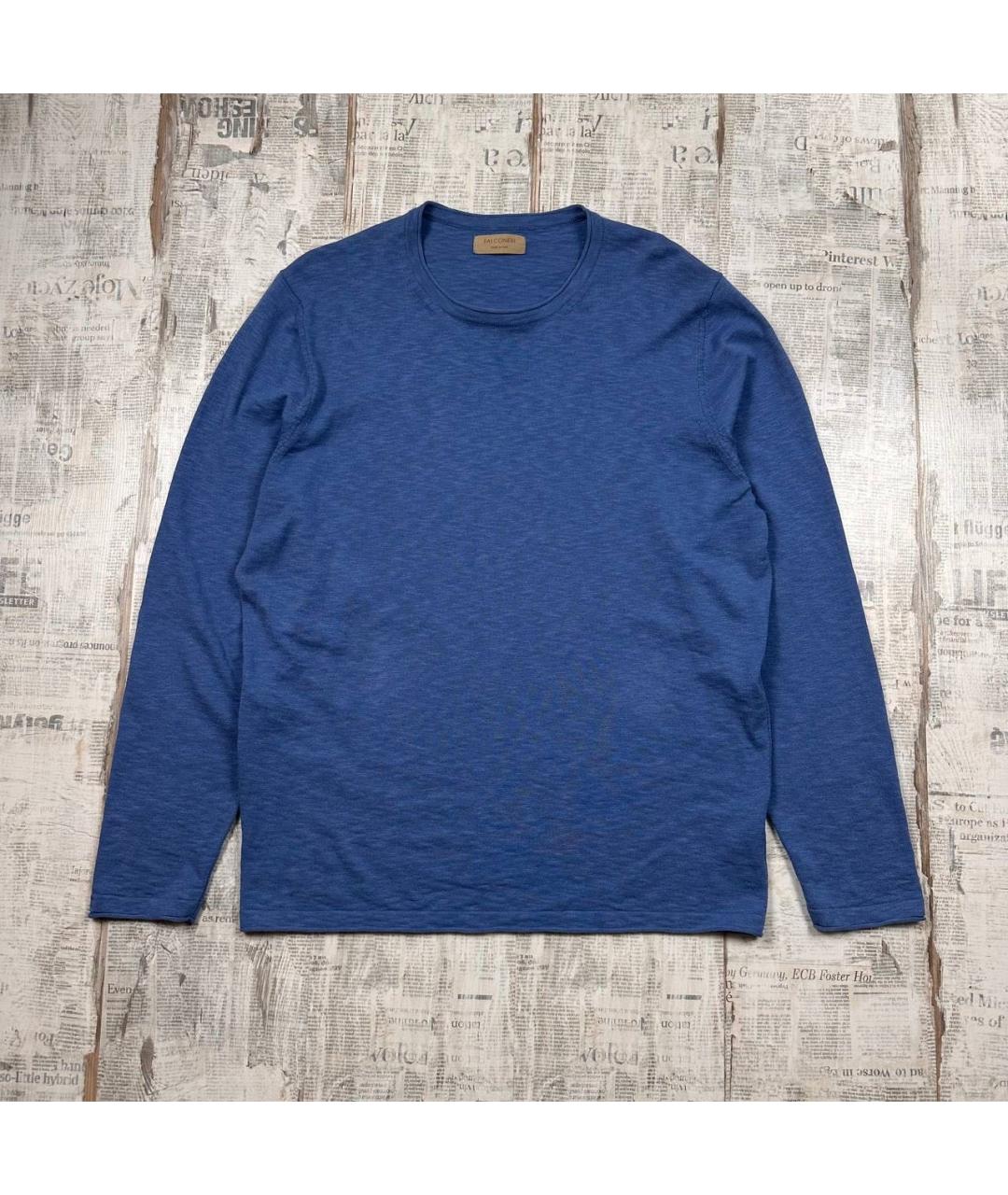 FALCONERI Синий хлопковый джемпер / свитер, фото 7