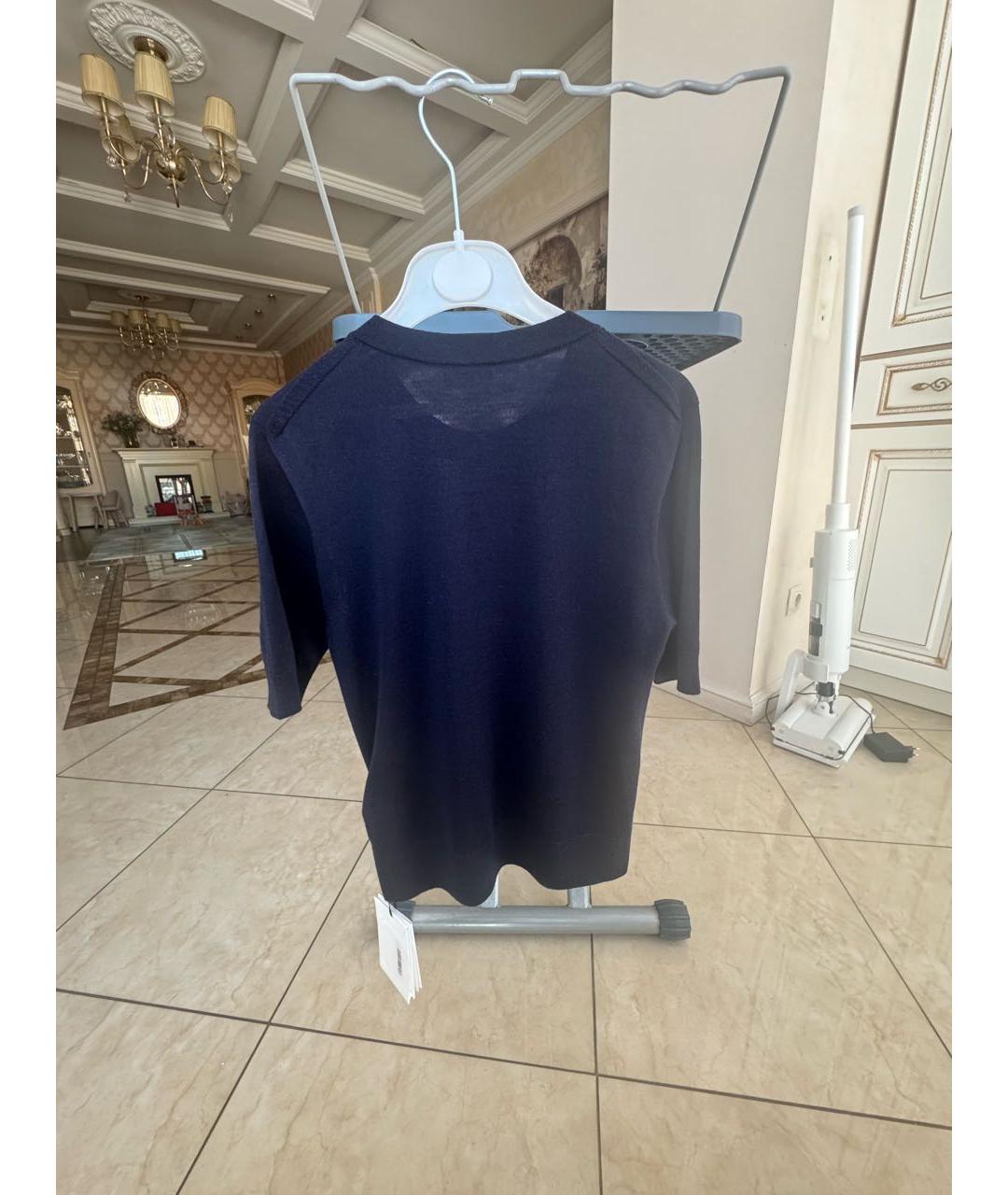 CELINE Темно-синий шерстяной джемпер / свитер, фото 2