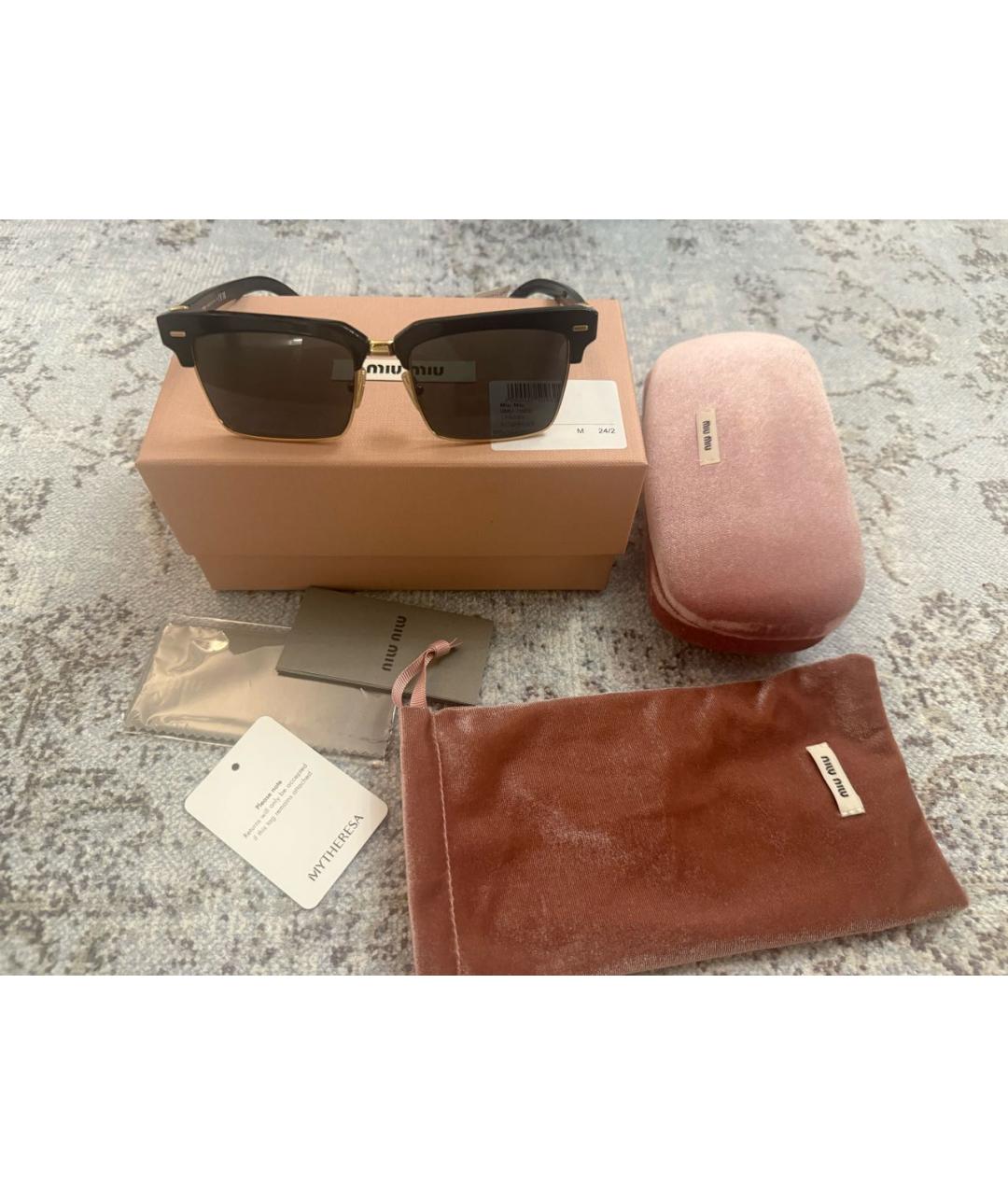 MIU MIU Черные пластиковые солнцезащитные очки, фото 2