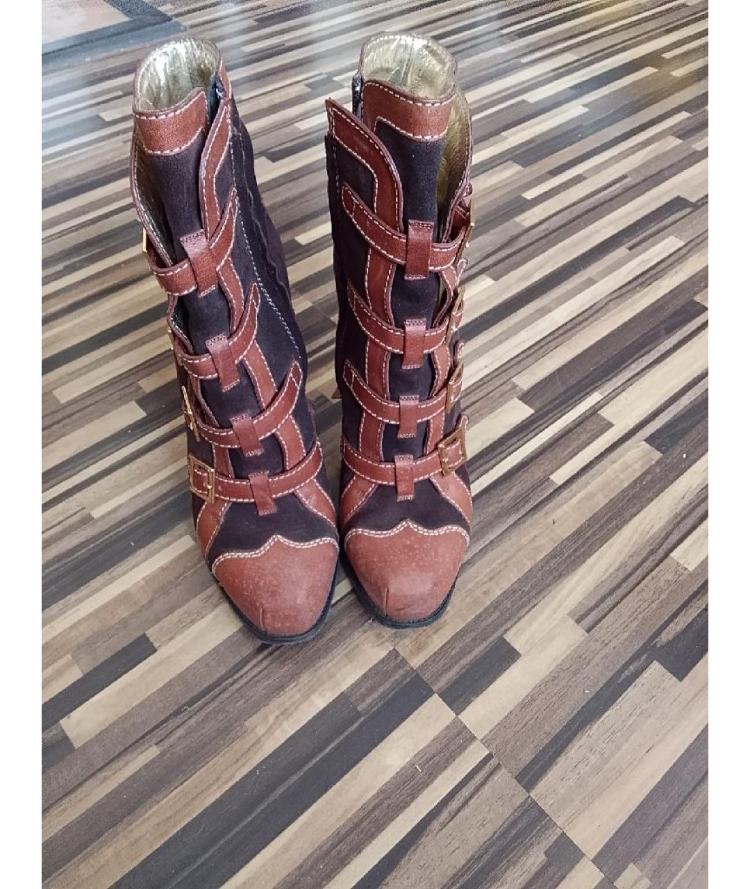 DSQUARED2 Коричневые кожаные полусапоги, фото 2