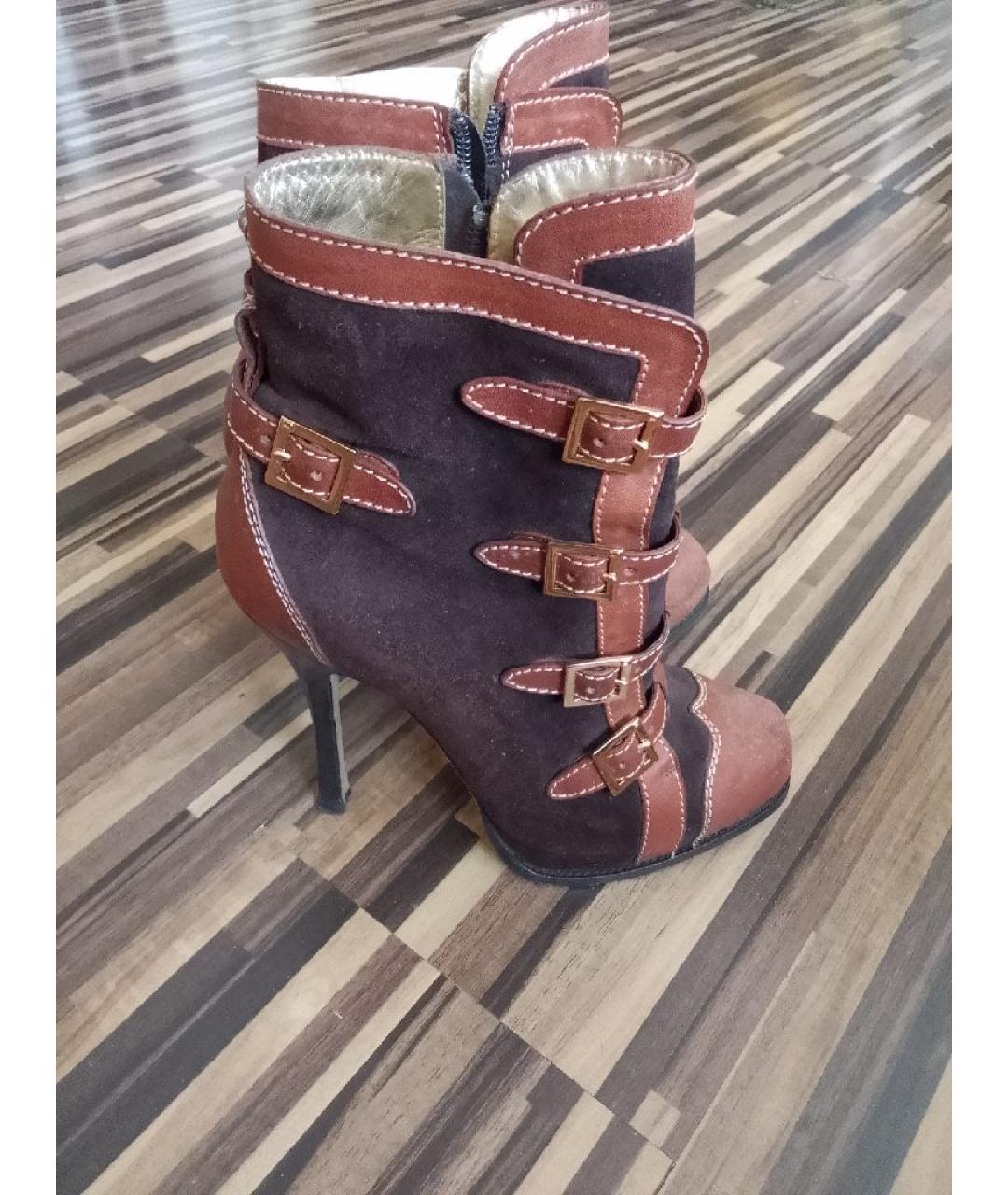 DSQUARED2 Коричневые кожаные полусапоги, фото 5