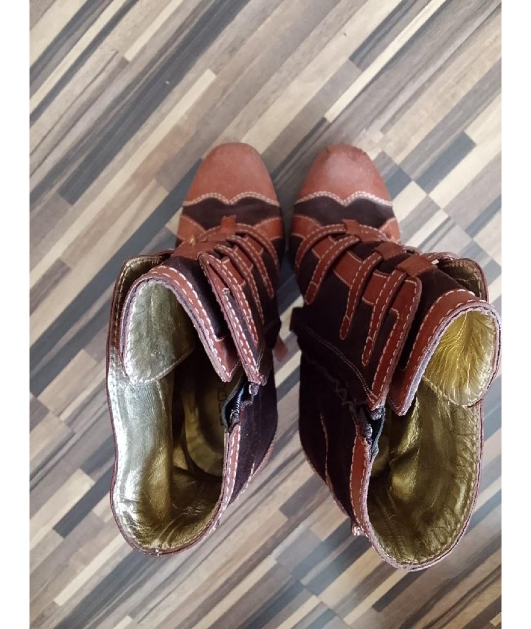 DSQUARED2 Коричневые кожаные полусапоги, фото 3