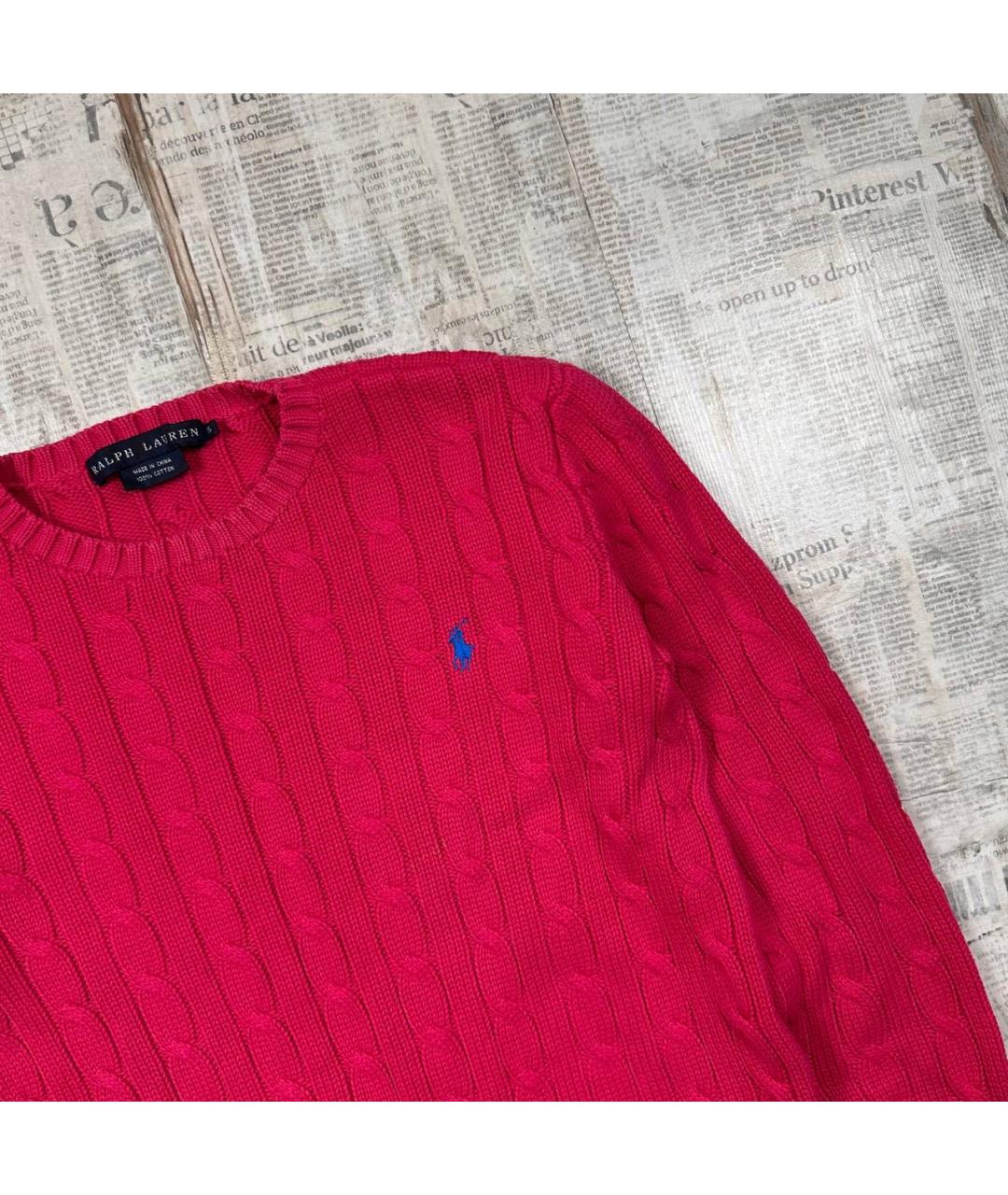 RALPH LAUREN Розовый хлопковый джемпер / свитер, фото 2