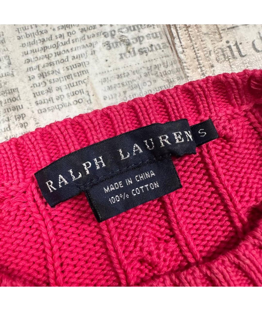 RALPH LAUREN Розовый хлопковый джемпер / свитер, фото 3