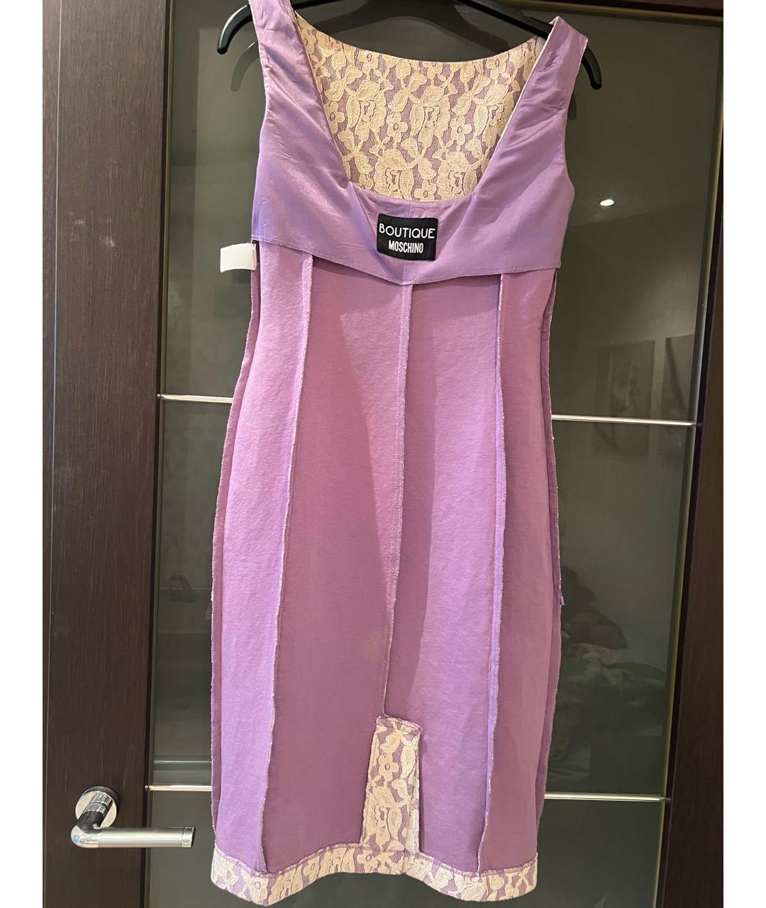 MOSCHINO Фиолетовое хлопковое коктейльное платье, фото 5