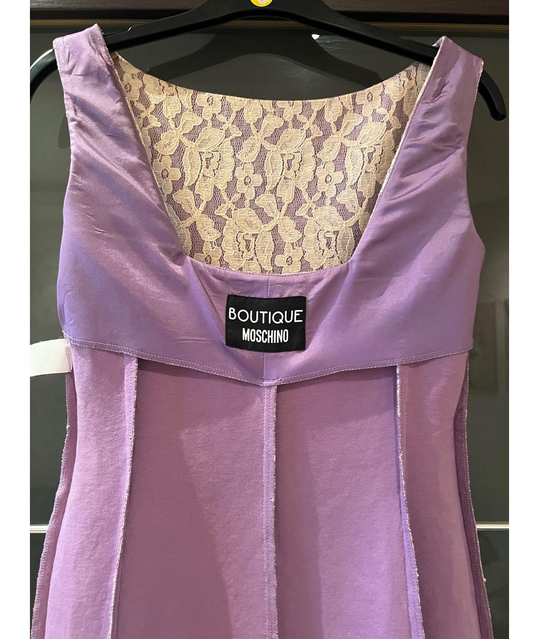 MOSCHINO Фиолетовое хлопковое коктейльное платье, фото 3