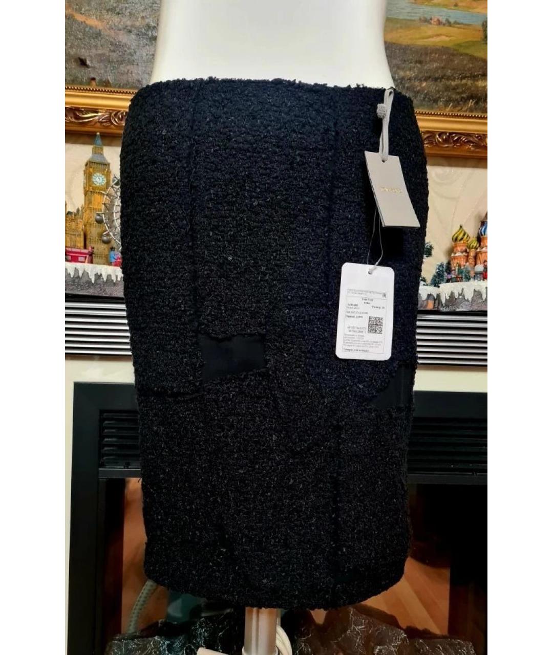 TOM FORD Черная шелковая юбка мини, фото 7