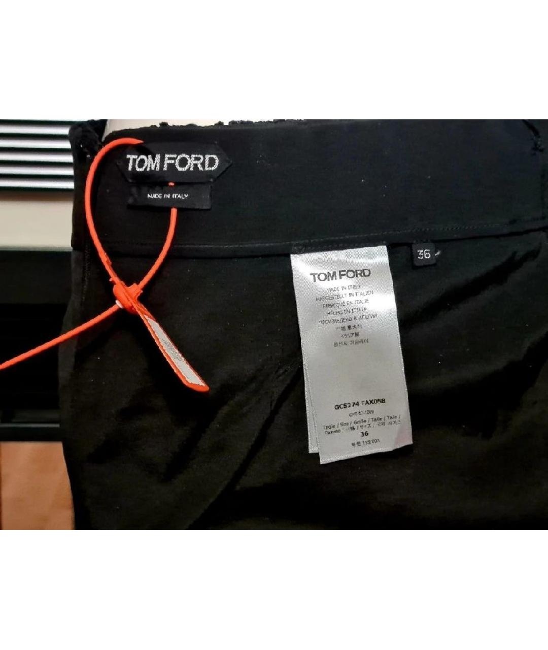 TOM FORD Черная шелковая юбка мини, фото 4