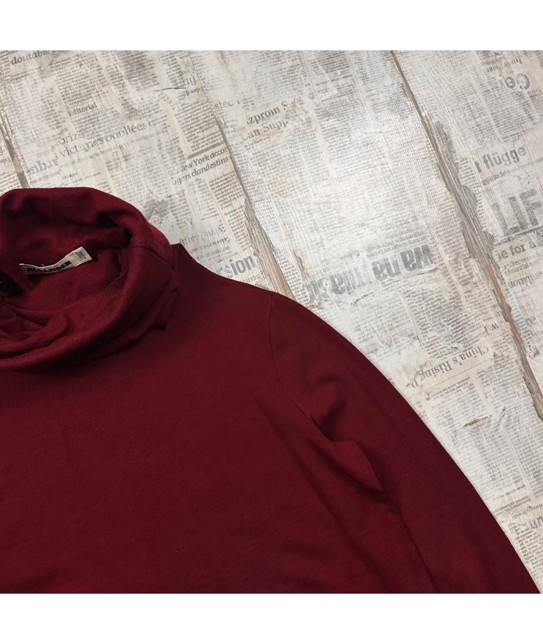 JIL SANDER Бордовая шерстяная водолазка, фото 2