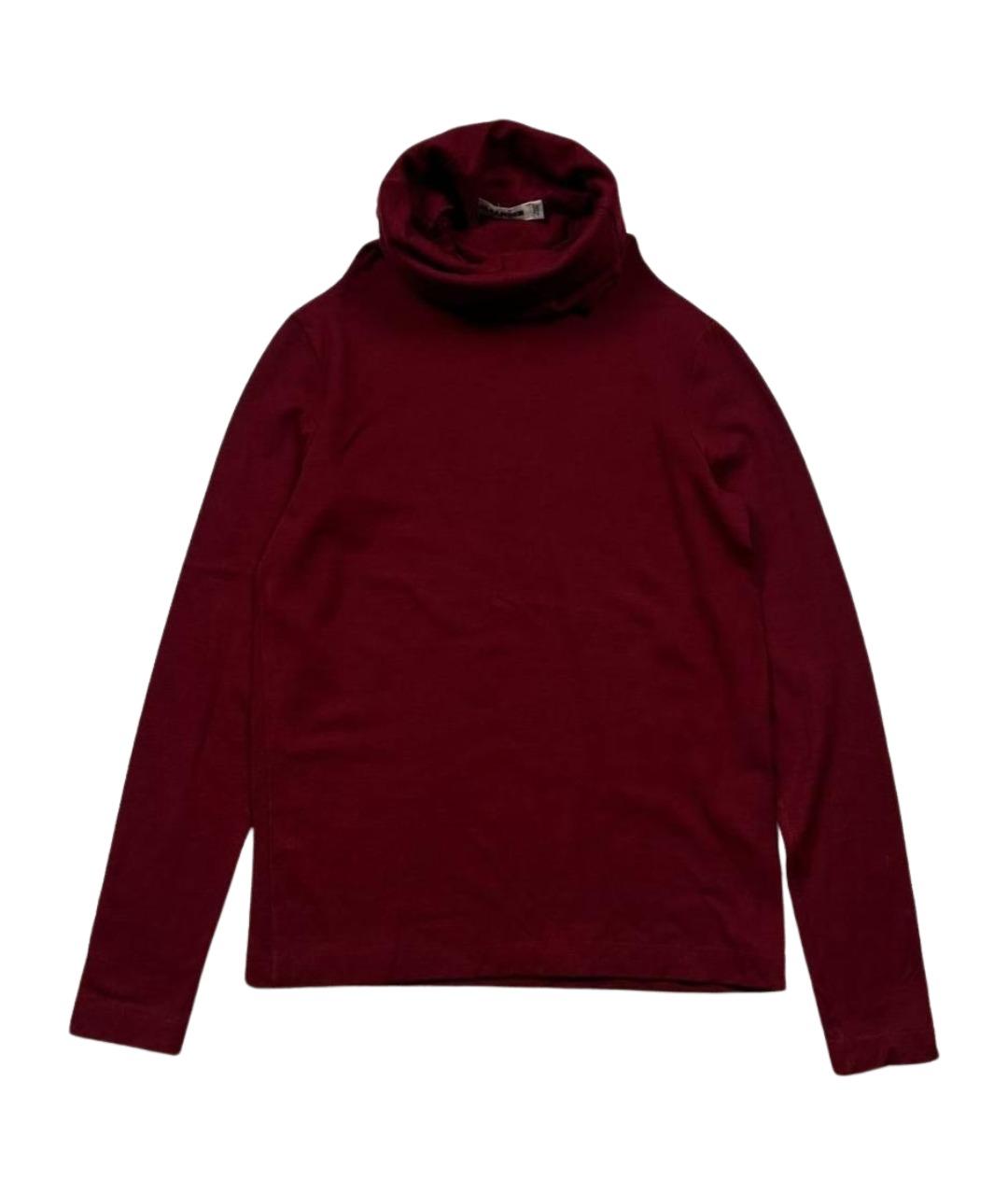 JIL SANDER Бордовая шерстяная водолазка, фото 1