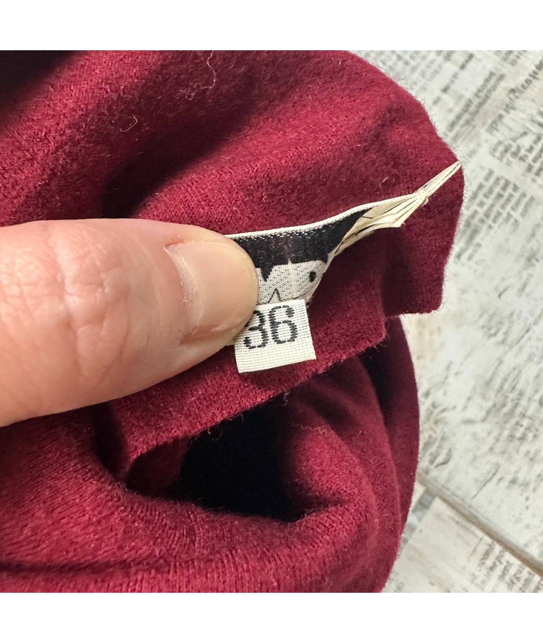 JIL SANDER Бордовая шерстяная водолазка, фото 6