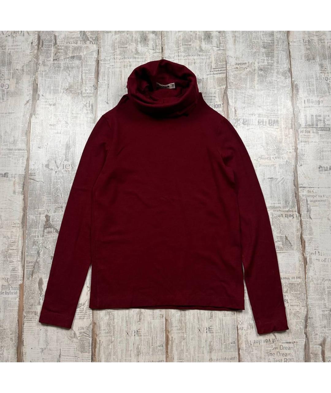 JIL SANDER Бордовая шерстяная водолазка, фото 8