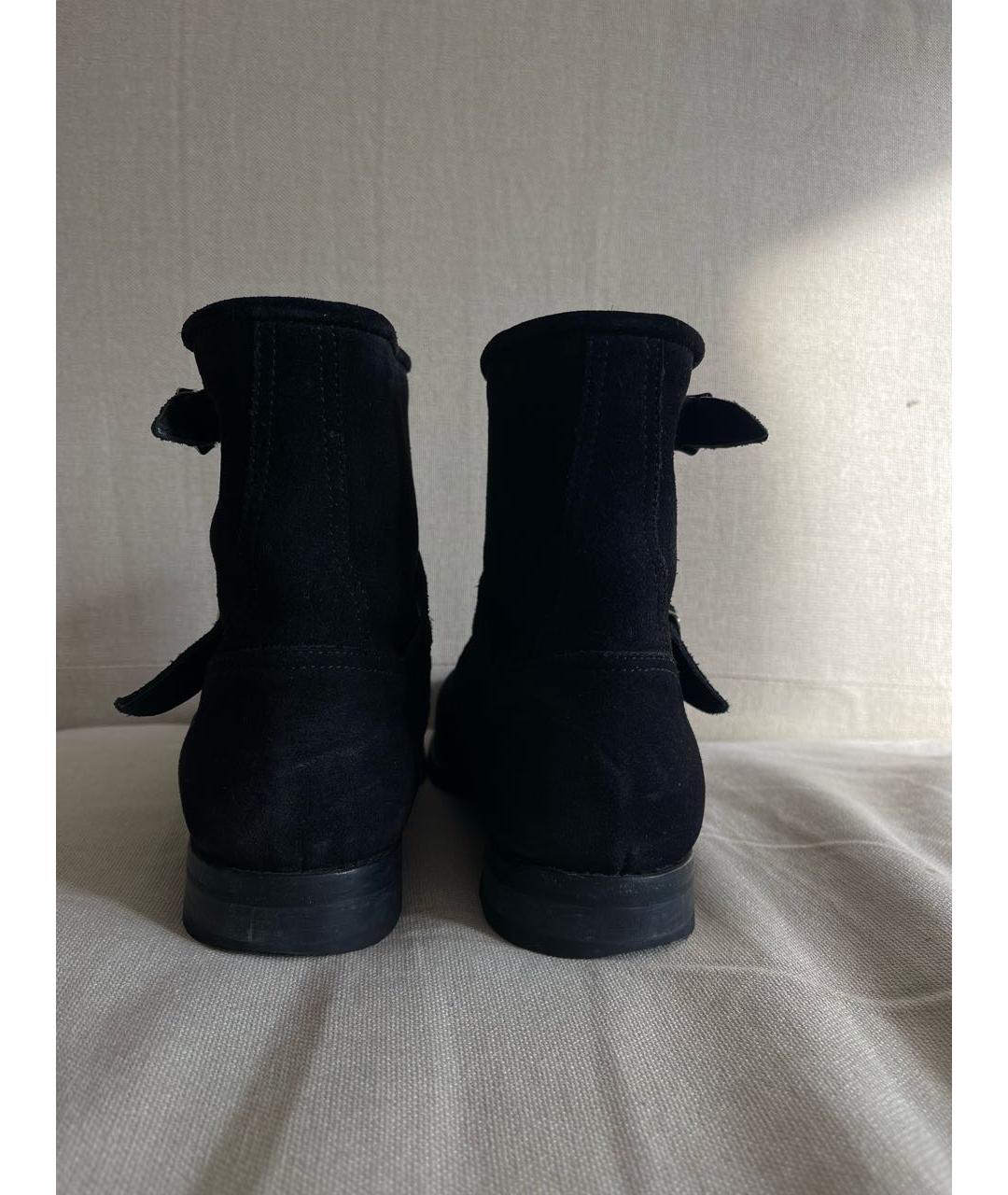 SAINT LAURENT Черные замшевые полусапоги, фото 5