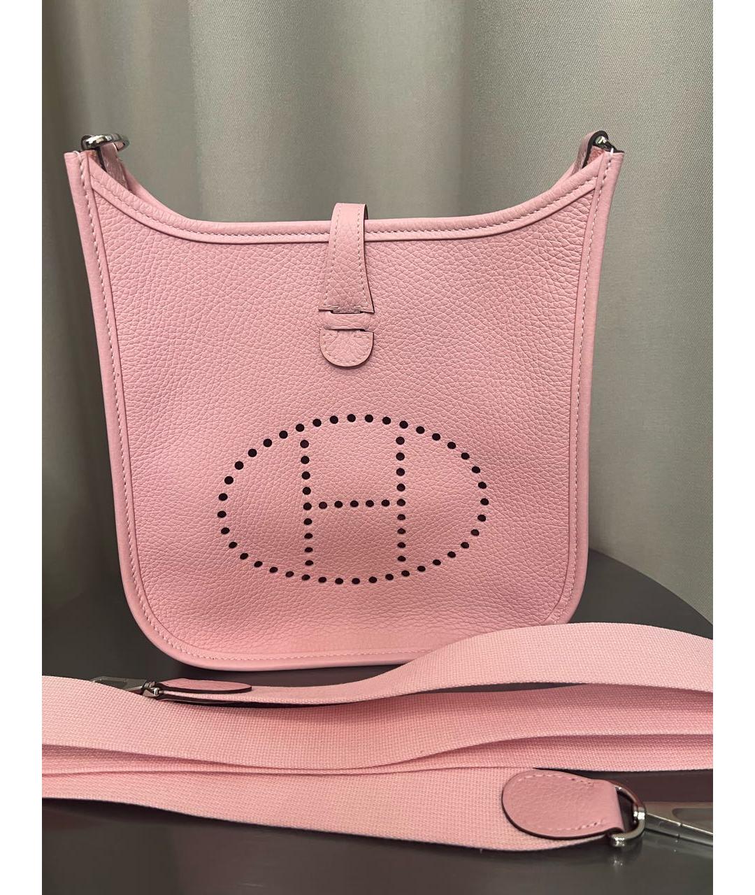 HERMES Розовая кожаная сумка через плечо, фото 5
