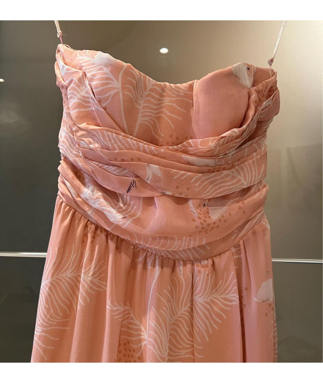 ELISABETTA FRANCHI Коралловое шелковое вечернее платье, фото 4