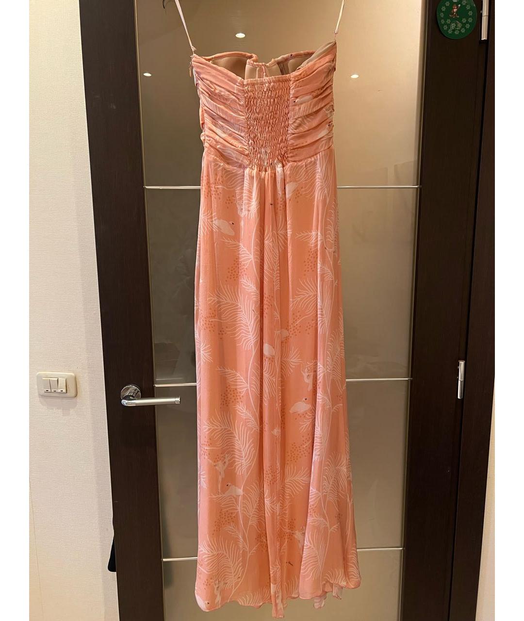 ELISABETTA FRANCHI Коралловое шелковое вечернее платье, фото 2