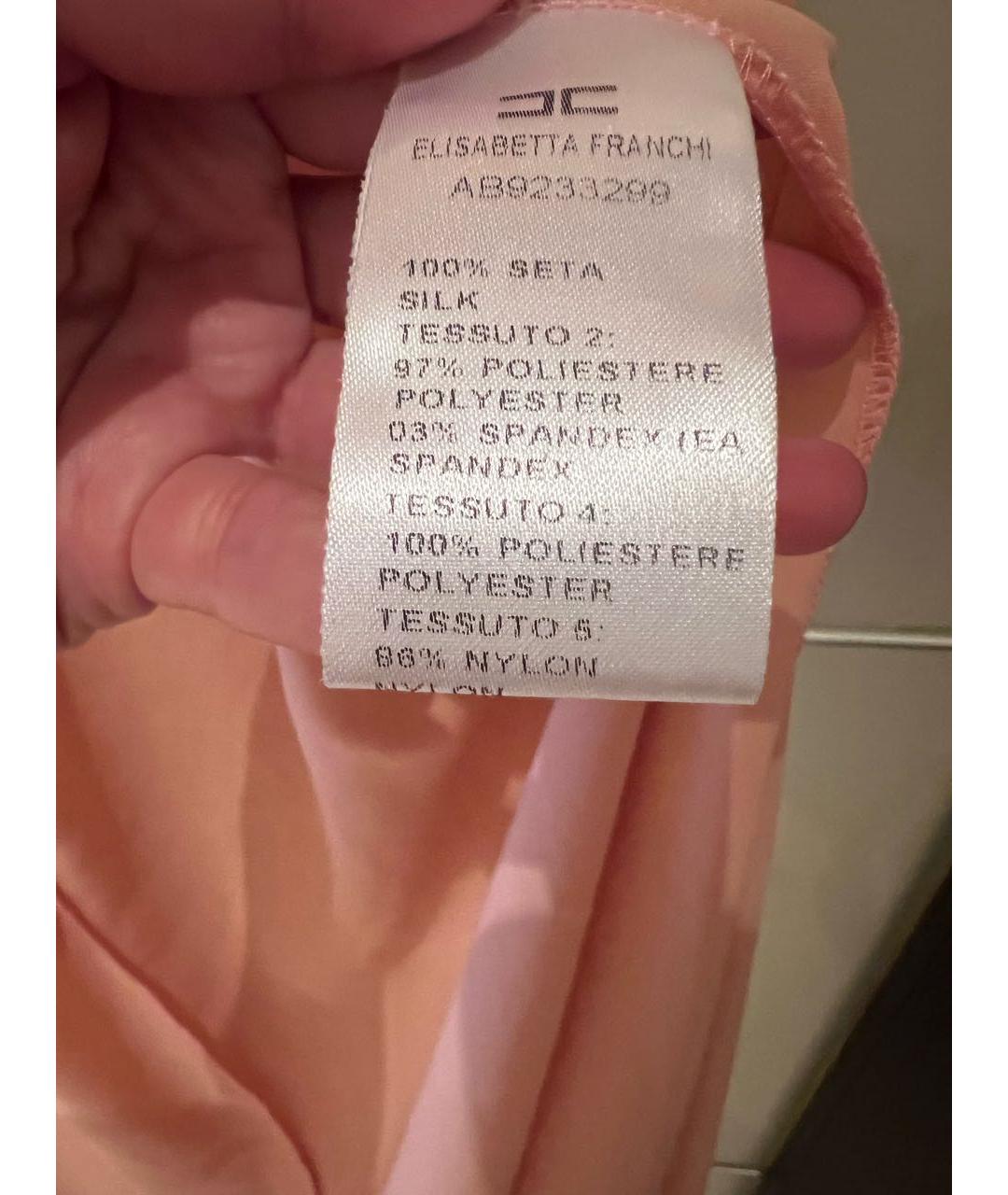 ELISABETTA FRANCHI Коралловое шелковое вечернее платье, фото 5