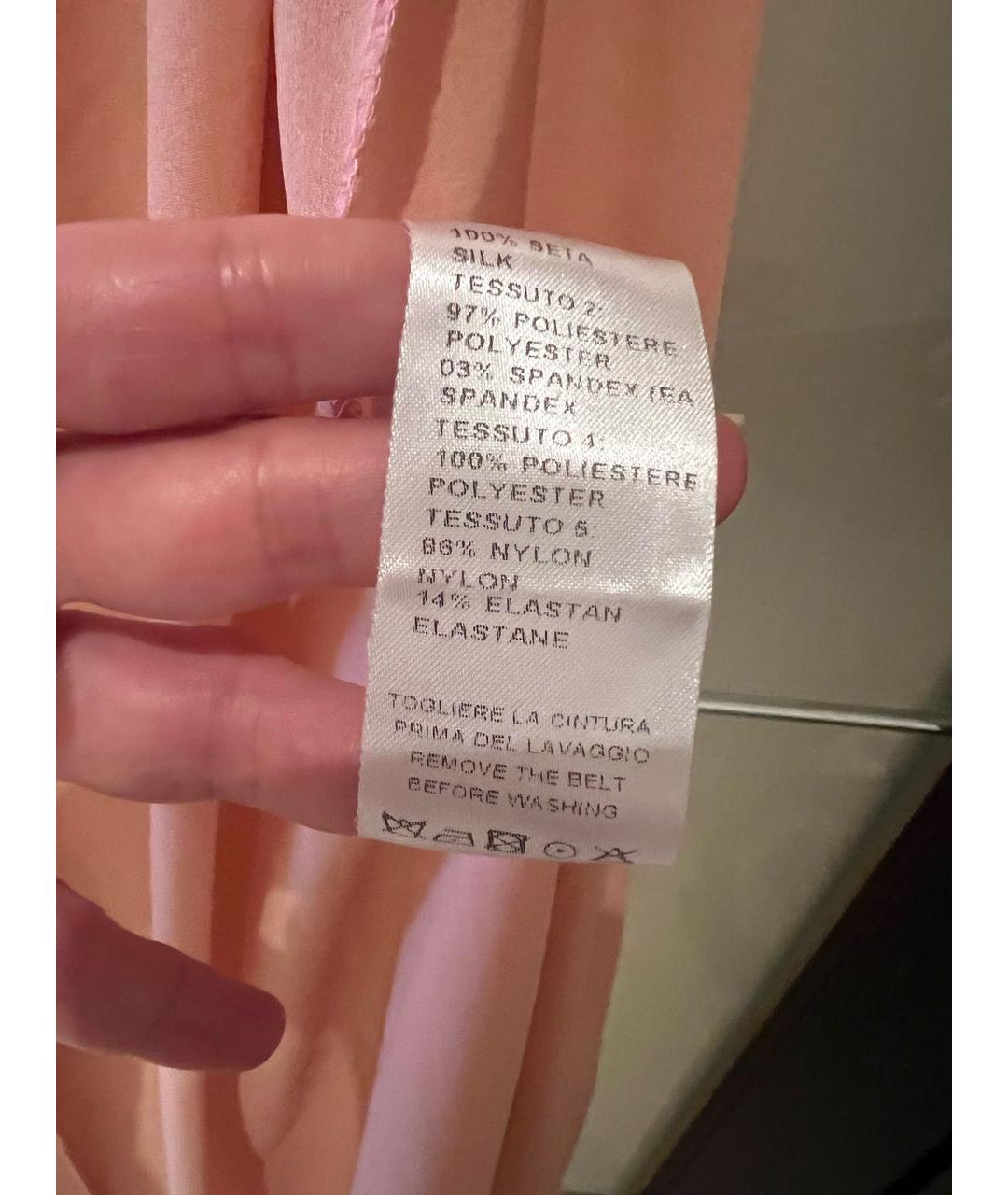 ELISABETTA FRANCHI Коралловое шелковое вечернее платье, фото 6