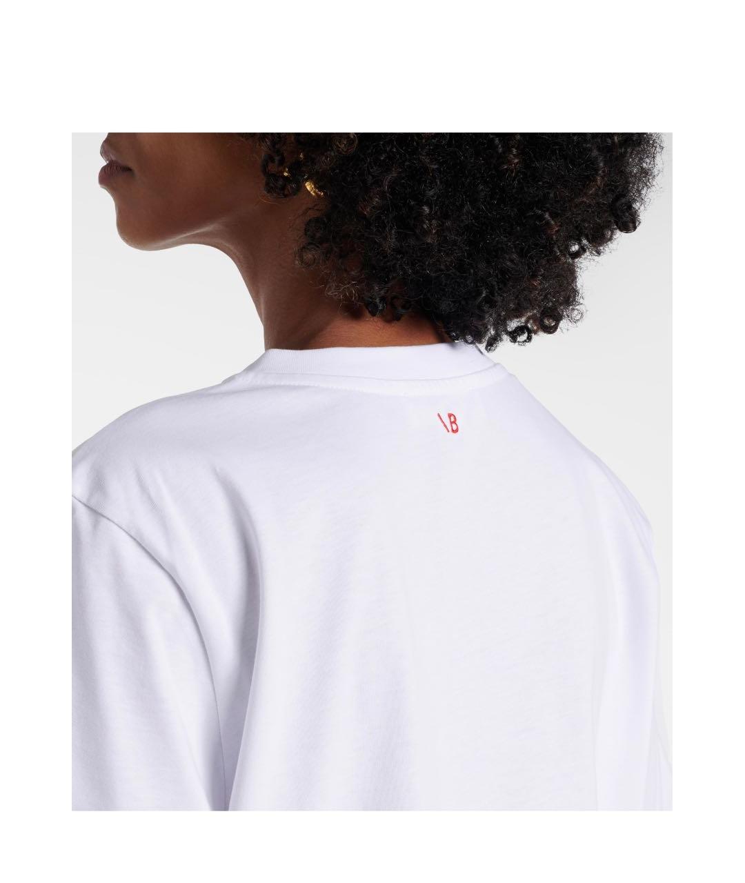 VICTORIA BECKHAM Белая хлопковая футболка, фото 6