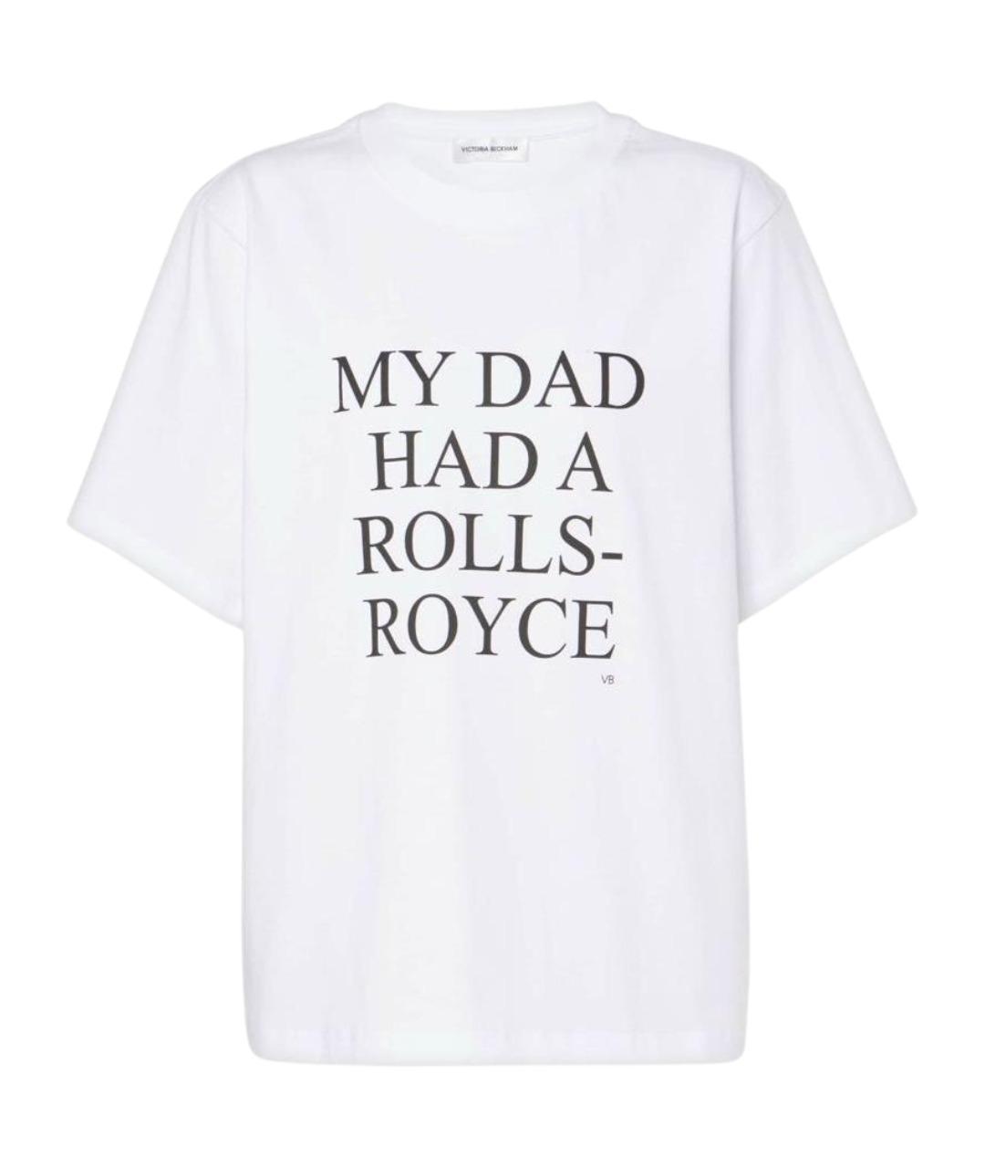 VICTORIA BECKHAM Белая хлопковая футболка, фото 1