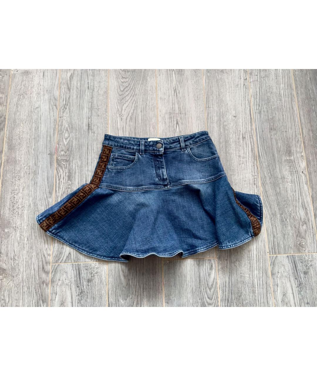 FENDI Синяя хлопковая юбка, фото 6