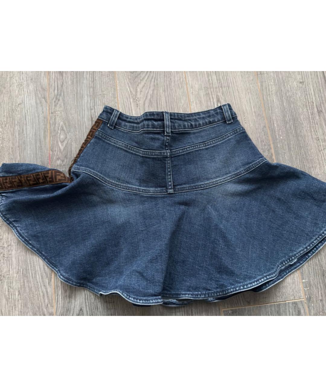 FENDI Синяя хлопковая юбка, фото 2