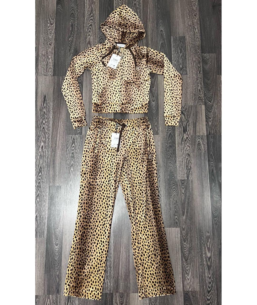 JUICY COUTURE Бежевый велюровый костюм с брюками, фото 8