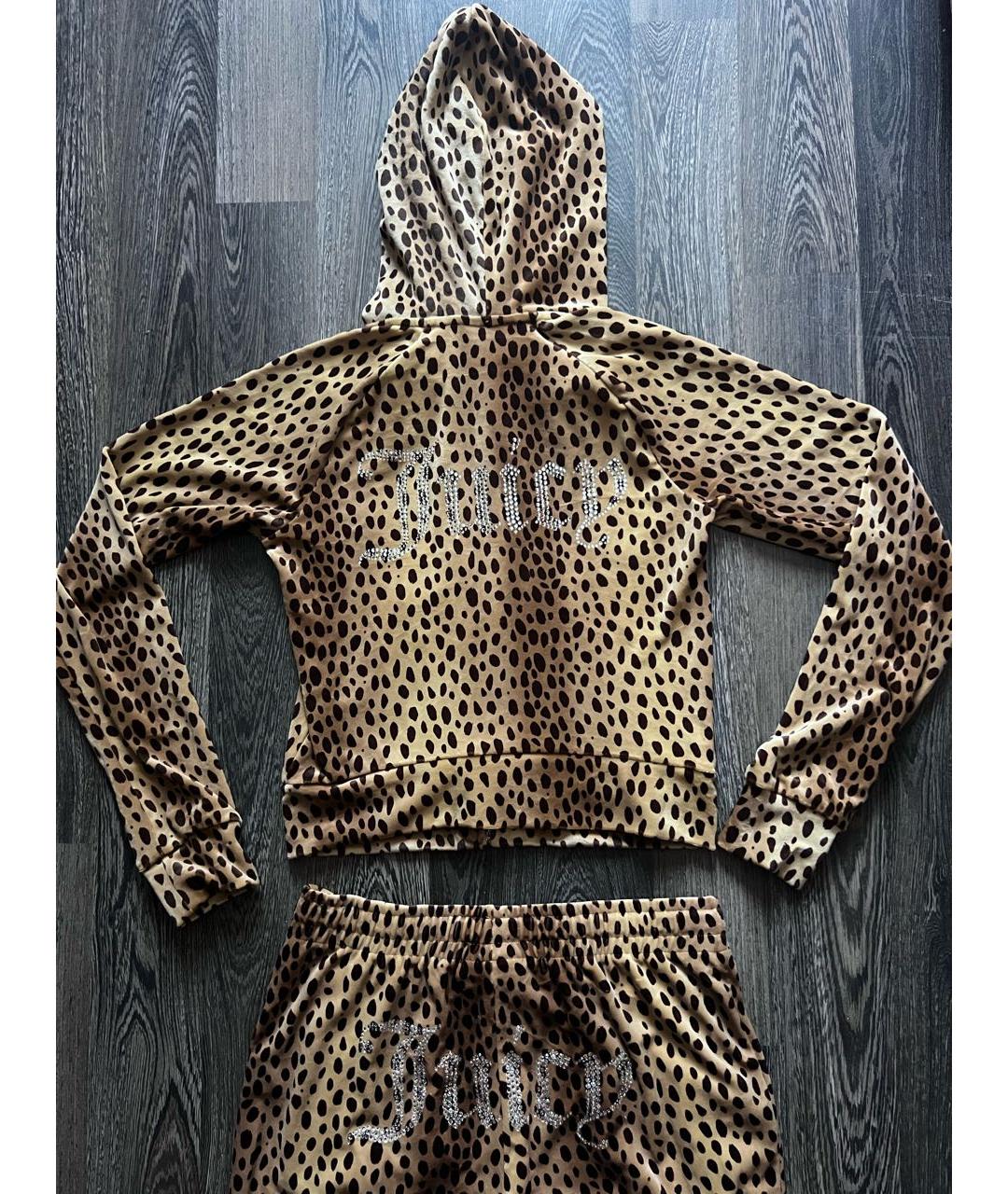 JUICY COUTURE Бежевый велюровый костюм с брюками, фото 7