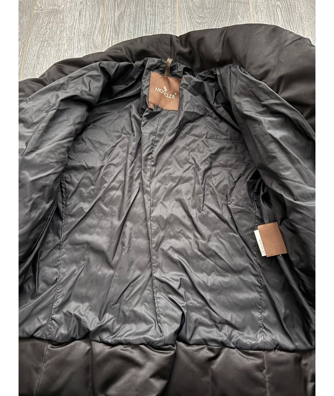 MONCLER Черный полиамидовый пуховик, фото 2