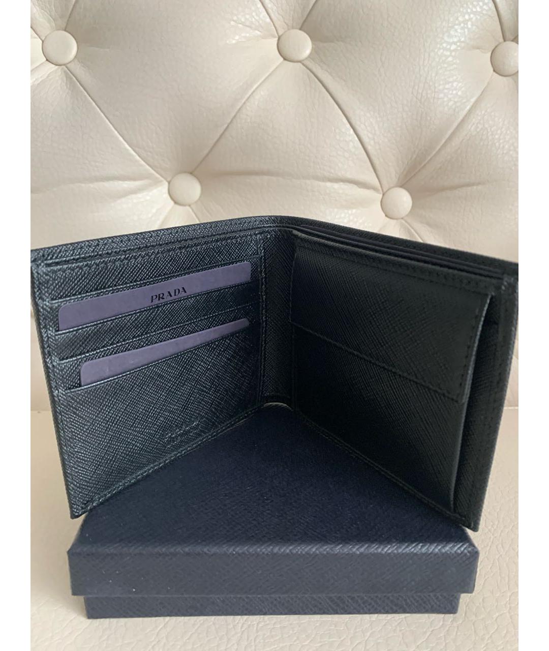 PRADA Черный кожаный кошелек, фото 8