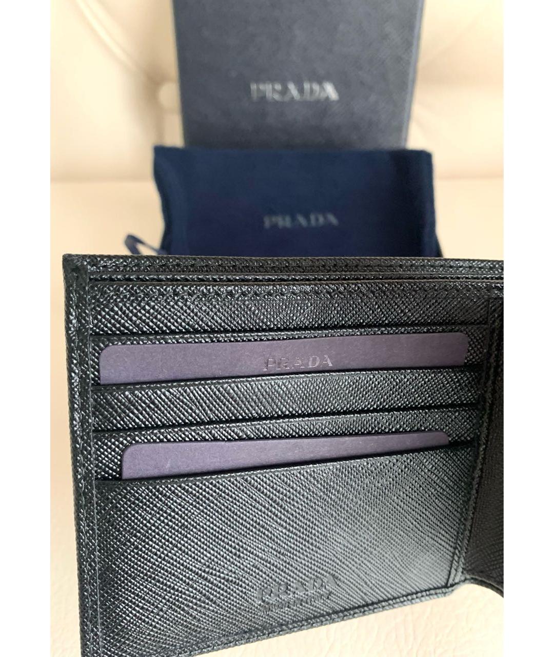 PRADA Черный кожаный кошелек, фото 4