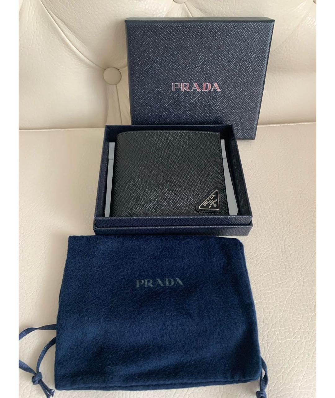 PRADA Черный кожаный кошелек, фото 7